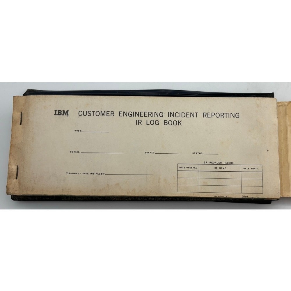 IBM Customer Engineering Incident‎ Reporting IR Logbook Vintage 1960s